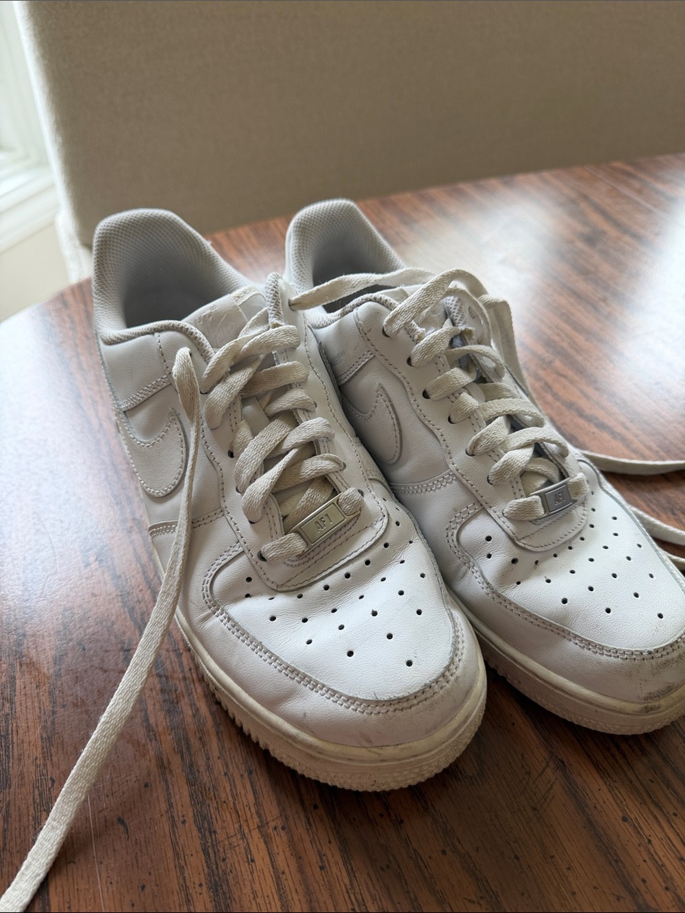 Nike Air Force One-White Low-Top Leather Sneakers